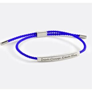 RETAIL $70 Mint & Lilly Inhale Courage, Exhale Fear Inspire Blue Silver Bracelet